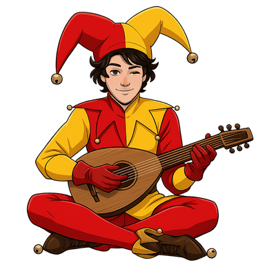 O Louco tocando alaúde